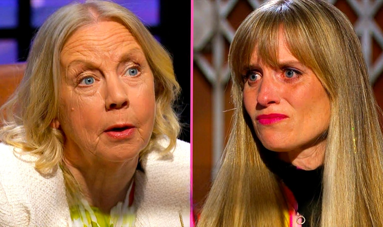 Deborah Meaden and Charlene side by side during the Sooper Books pitch in the Den
