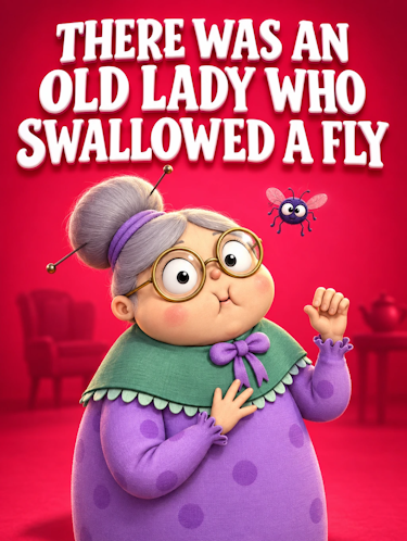 There Was An Old Lady Who Swallowed A Fly Nursery Rhyme Animated Cover