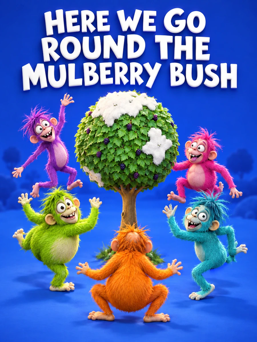 Here We Go Round The Mulberry Bush | Free Nursery Rhyme & Audiobook