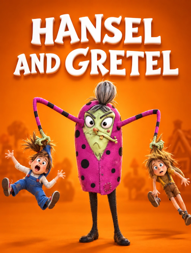 The mean woman dangles Hansel and Gretel