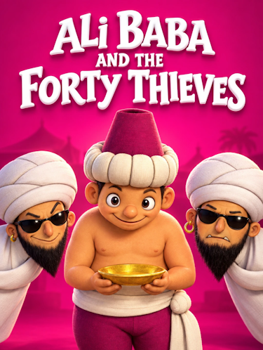 Animated Ali Baba And The Forty Thieves bedtime story children's book cover