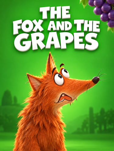 Animated The Fox And The Grapes bedtime aesop fable children's book cover