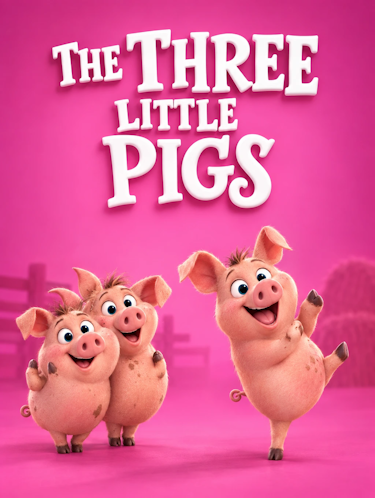 Animated Three Little Pigs Bedtime Story Book Cover